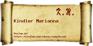 Kindler Marianna névjegykártya
